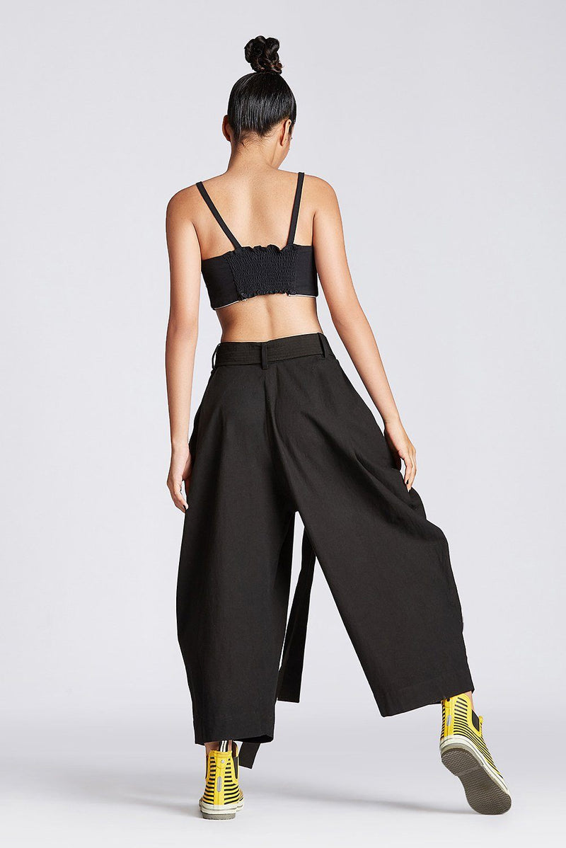 Harper Trousers Bottoms by Chola in black color for women in Singapore
