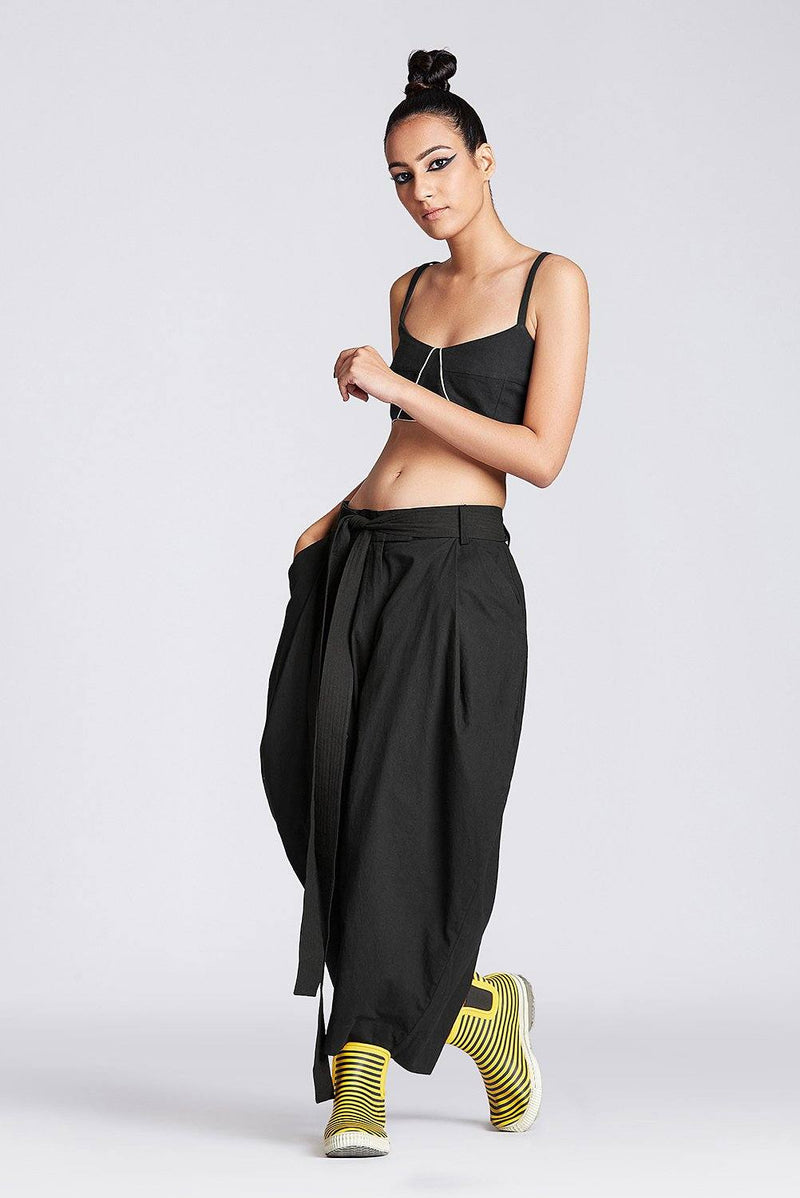 Harper Trousers Bottoms by Chola in black color for women in Singapore