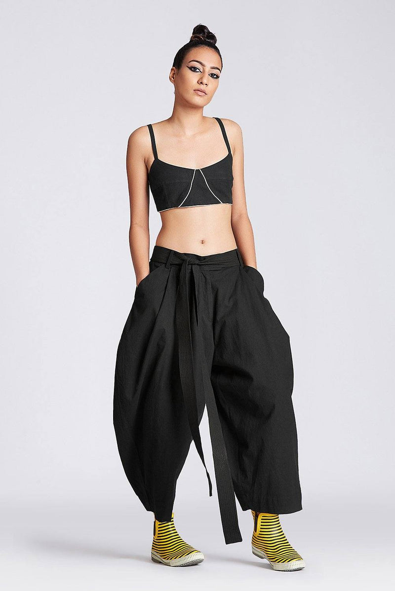 Harper Trousers Bottoms by Chola in black color for women in Singapore