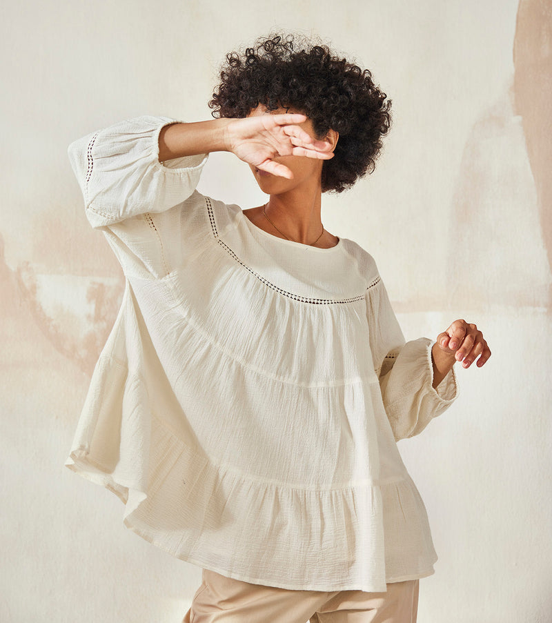 Heaven's Hope Top & Tunics by Khara Kapas in white for women in Singapore