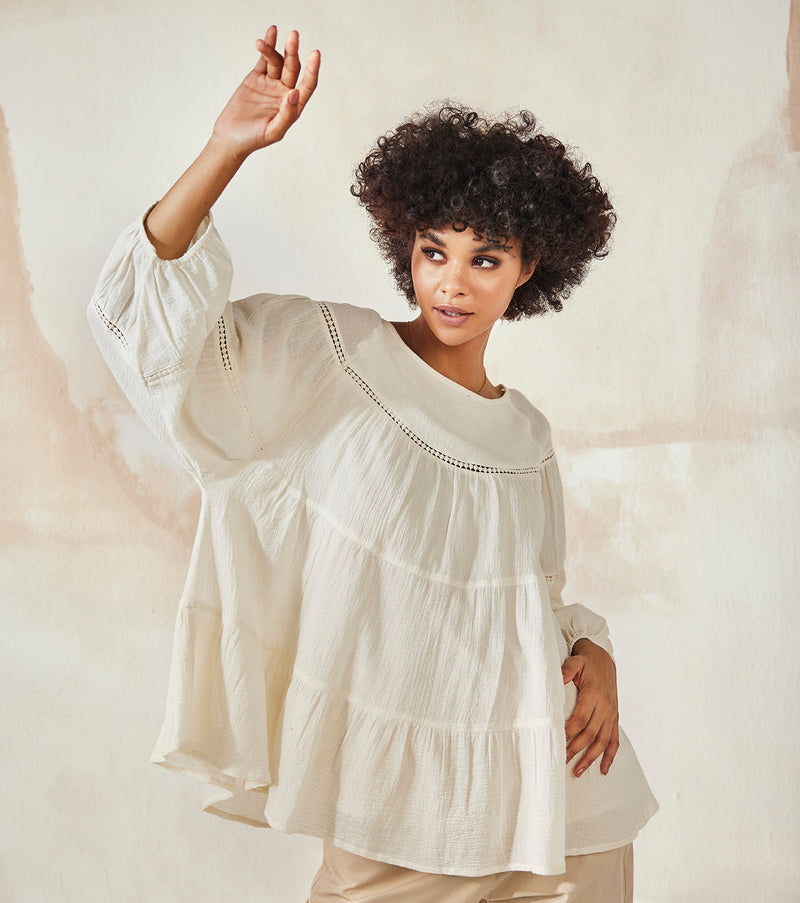 Heaven's Hope Top & Tunics by Khara Kapas in white for women in Singapore
