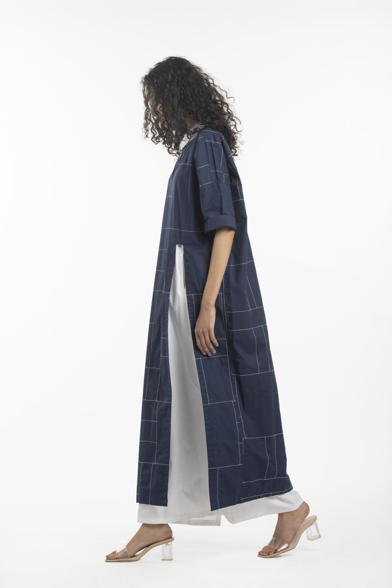 HIGH SLIT DRESS CO-ORD- NAVY Co-ord Set by THREE for women in Singapore