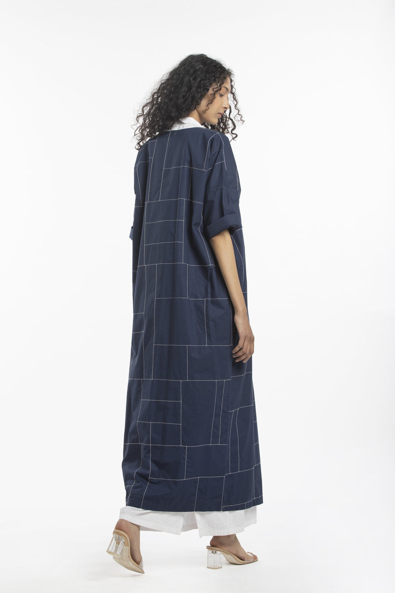 HIGH SLIT DRESS CO-ORD- NAVY Co-ord Set by THREE for women in Singapore
