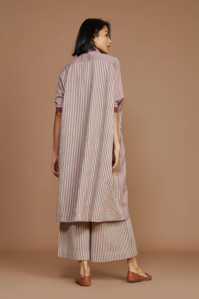Ivory With Mauve Striped Kaftan Co-Ord Set Co-ord Set,Dress by Mati for women in Singapore