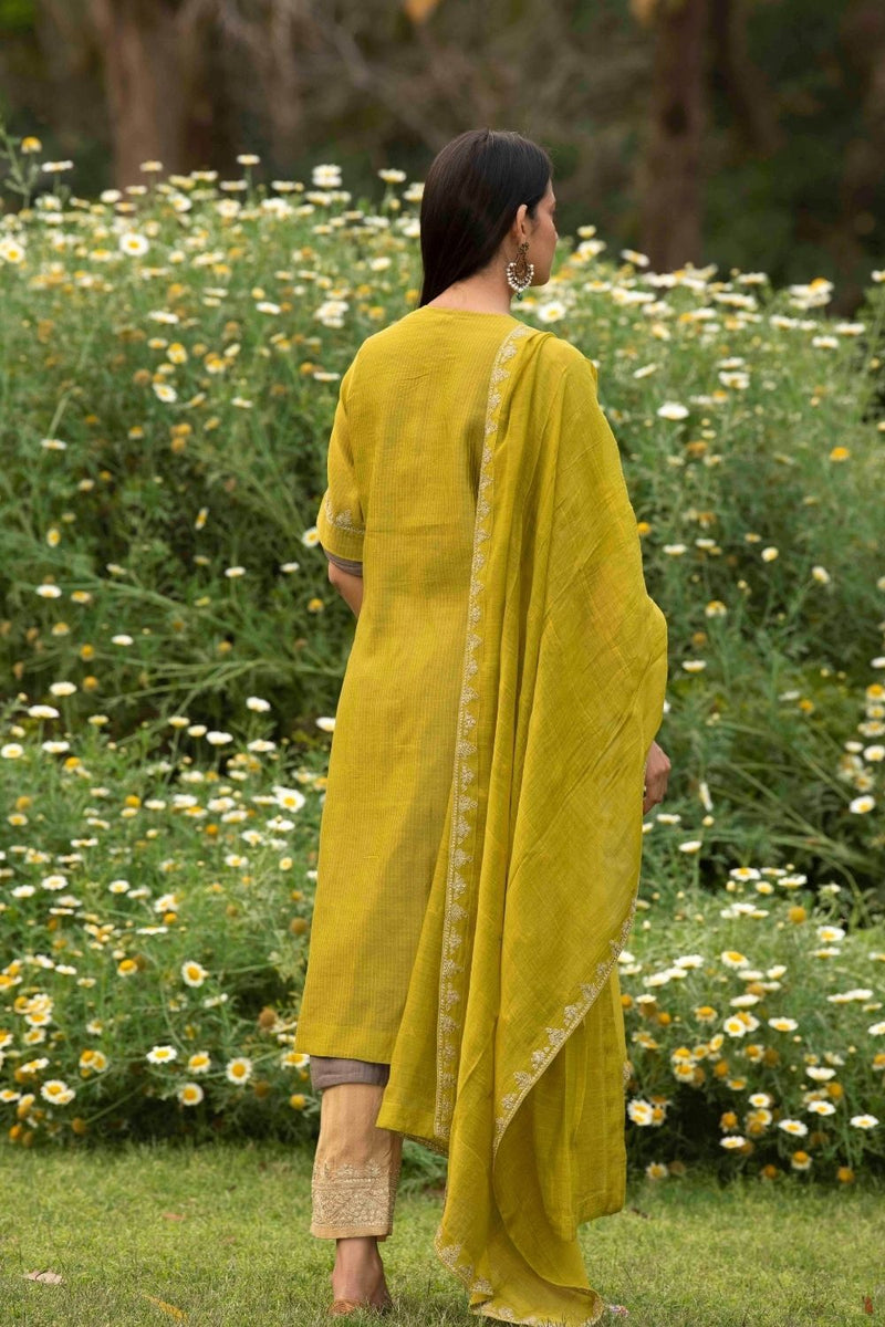 Kaamini Mehendi Green Kurta Set Fashion Priti Prashant 