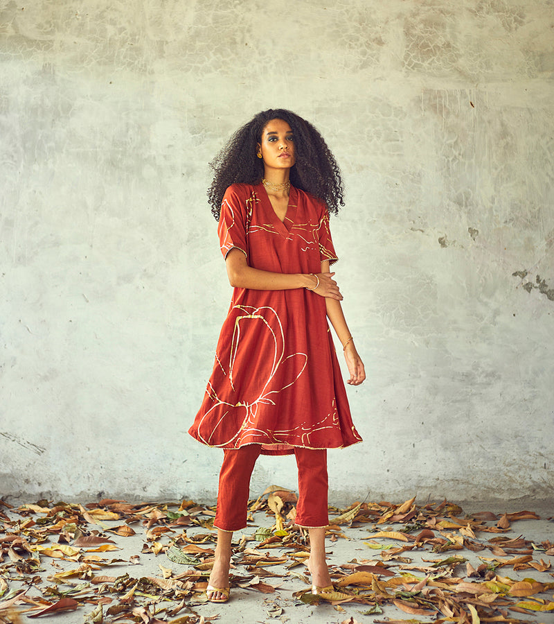 Kesari kurta set Kurta Sets by Khara Kapas for women in Singapore