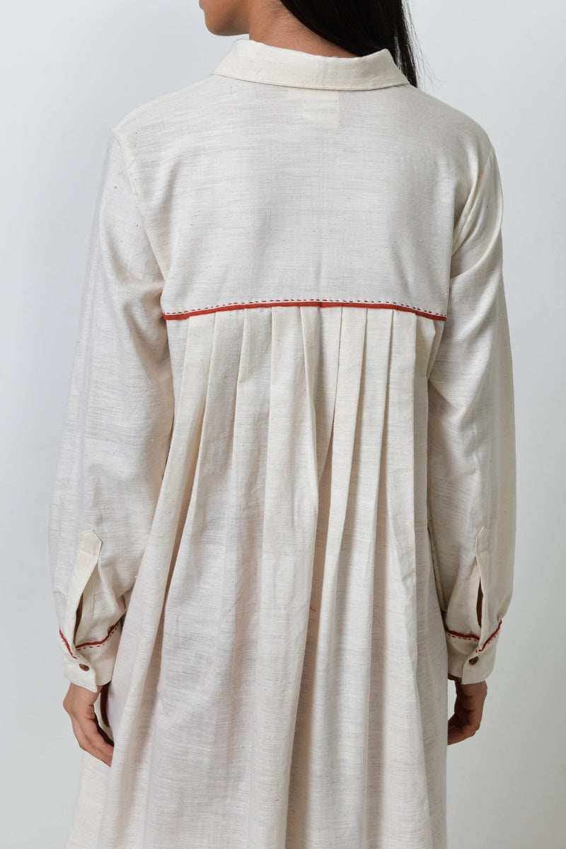 KORA KHADI BACK PLEATED DRESS Fashion Rias