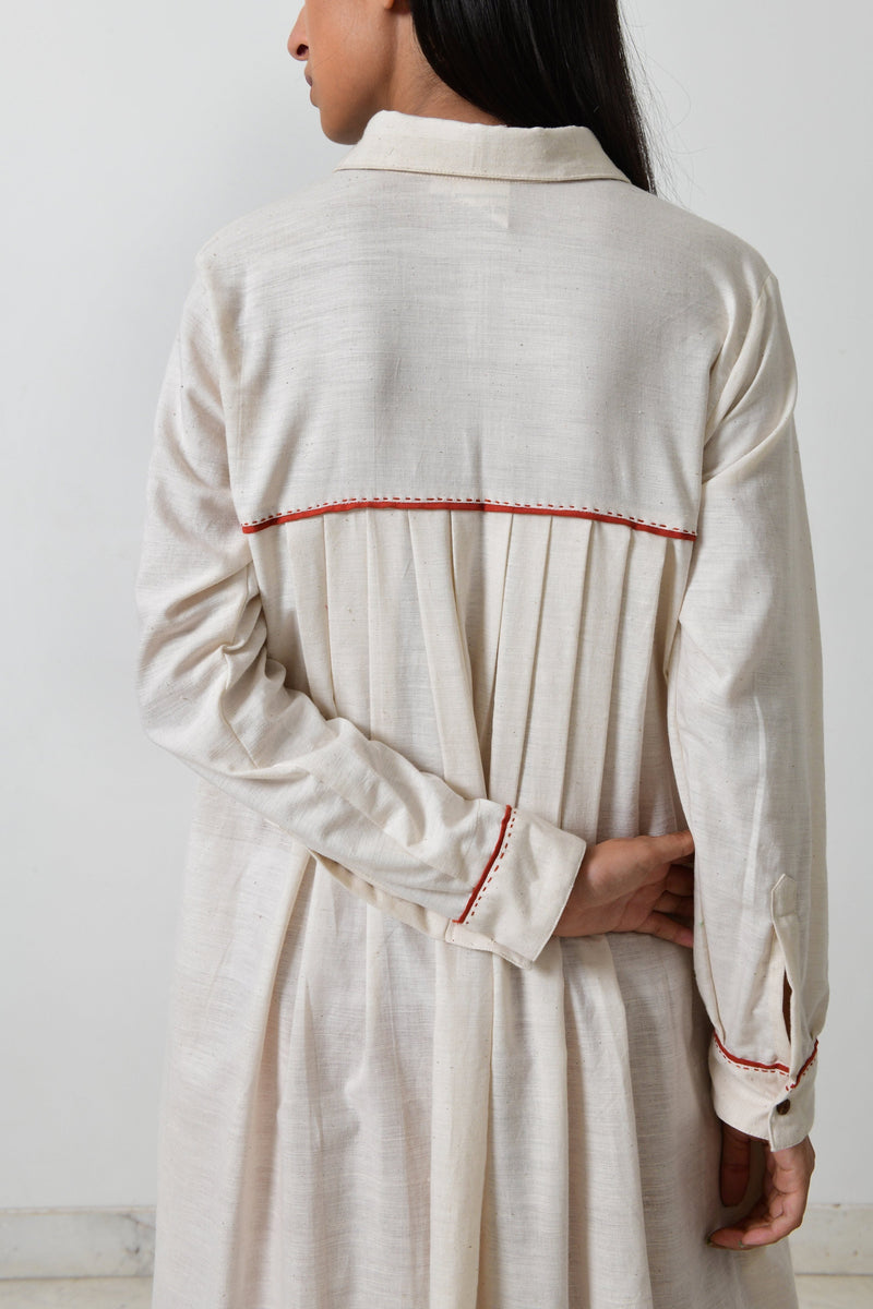 KORA KHADI BACK PLEATED DRESS Fashion Rias
