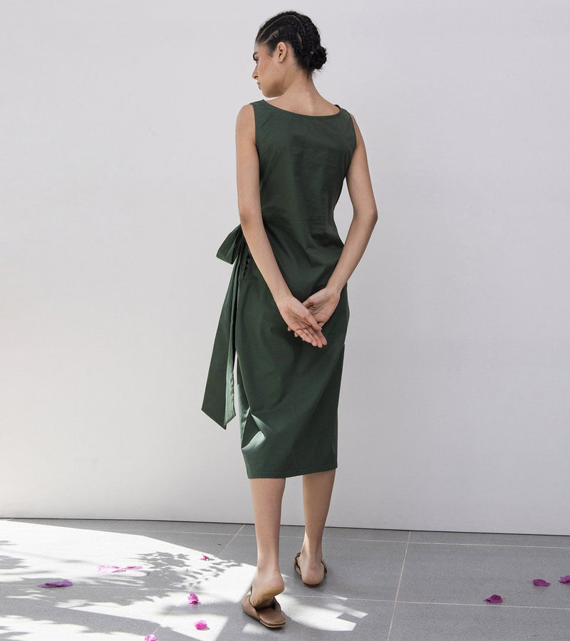Lady Fern Midi Dress Dress by Khara Kapas in green for women in Singapore