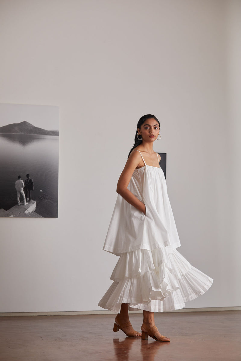 Lev Dress Dress by The Summer House in white color for women in Singapore