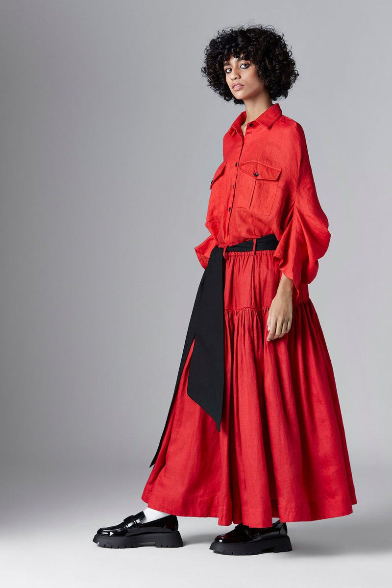 Lexly Skirt linen Skirts by Chola for women in Singapore