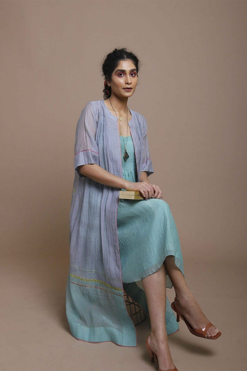 Life in Pink back embroidered jacket dress Co-ord Set,Dress by Rajiramniq for women in Singapore