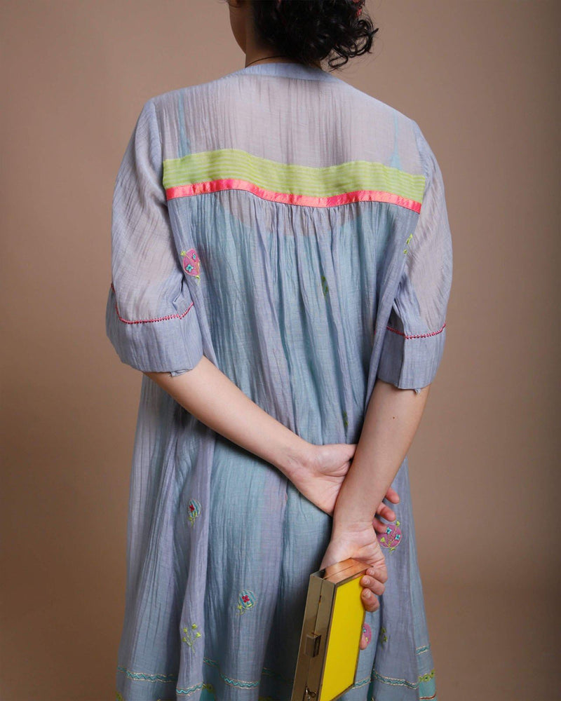 Life in Pink back embroidered jacket dress Co-ord Set,Dress by Rajiramniq for women in Singapore