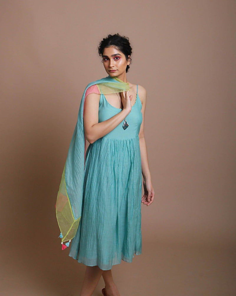 Life in Pink chanderi dress with scarf Scarves & Stoles,Dress by Rajiramniq for women in Singapore