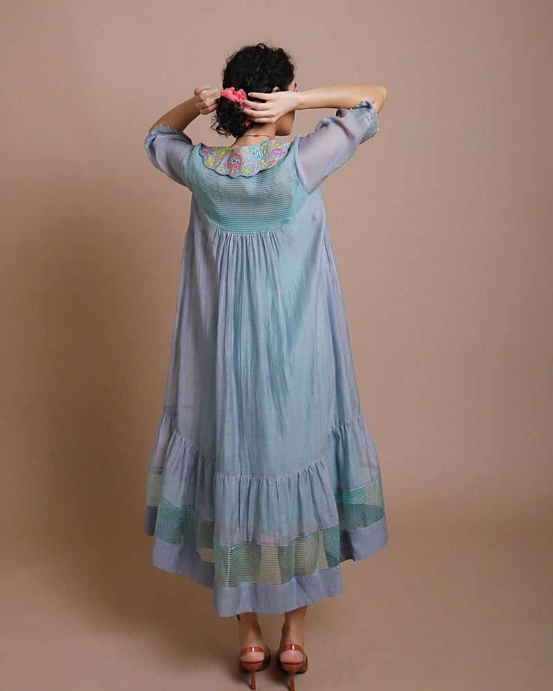 Life in Pink collar embroidered jacket dress Co-ord Set,Dress by Rajiramniq for women in Singapore