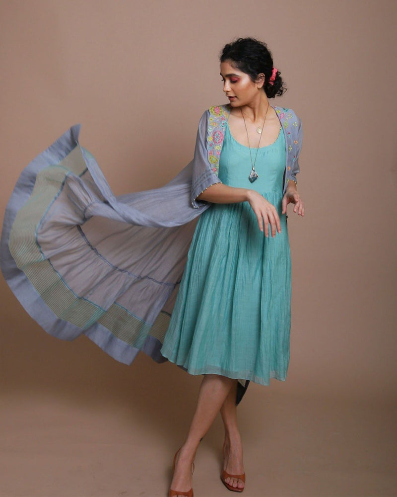 Life in Pink collar embroidered jacket dress Co-ord Set,Dress by Rajiramniq for women in Singapore