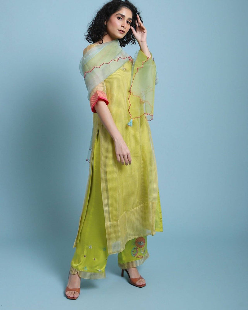 Life in Pink Organza Kurta set Co-ord Set,Kurta Sets by Rajiramniq for women in Singapore