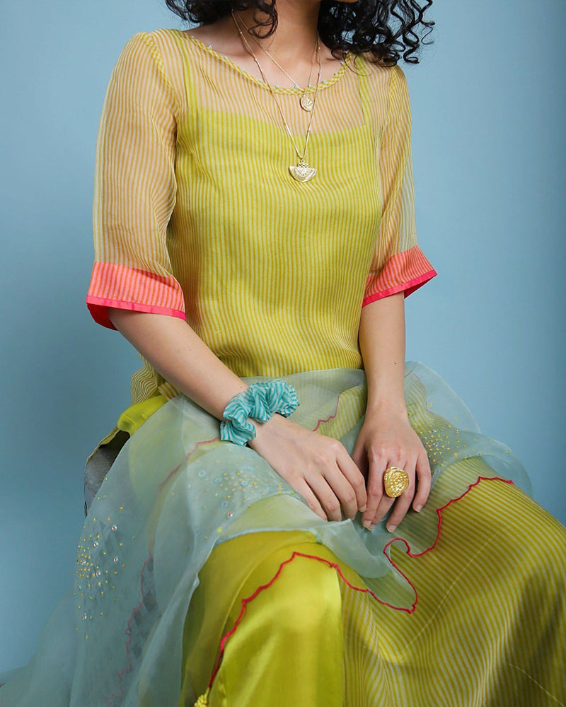 Life in Pink Organza Kurta set Co-ord Set,Kurta Sets by Rajiramniq for women in Singapore