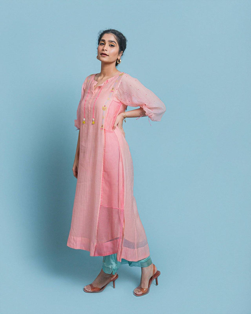 Life In pink Side panel kurta set Co-ord Set,Kurta Sets by Rajiramniq for women in Singapore