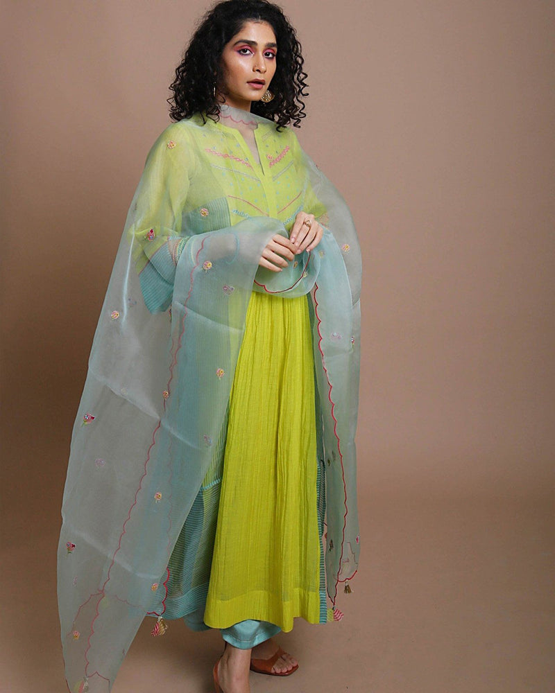 Life In Pink Yoke flower sleeves kurta set Co-ord Set,Kurta Sets by Rajiramniq for women in Singapore