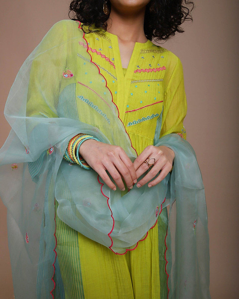 Life In Pink Yoke flower sleeves kurta set Co-ord Set,Kurta Sets by Rajiramniq for women in Singapore