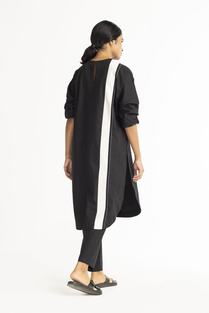 Long Jumper- Black linen by THREE in black color for women in Singapore