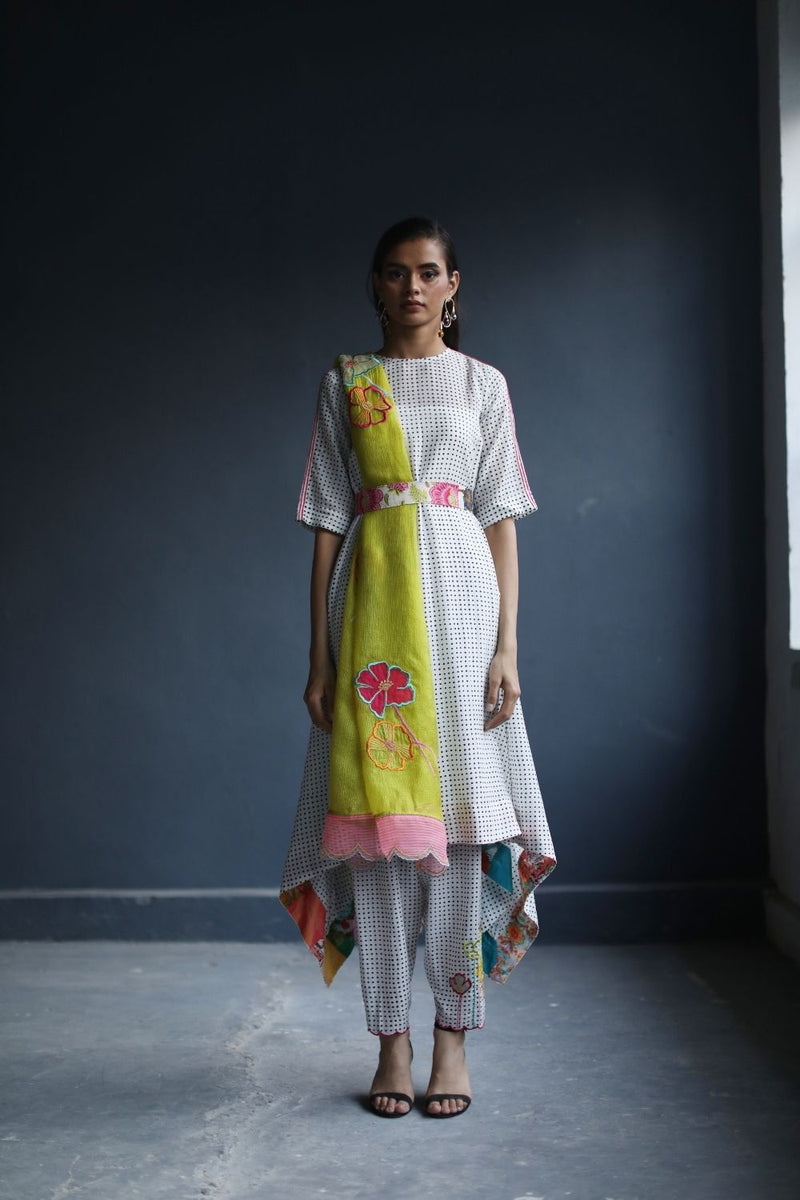 LOVE TO DOT ASSYM KURTA SET Kurta Sets by Rajiramniq for women in Singapore