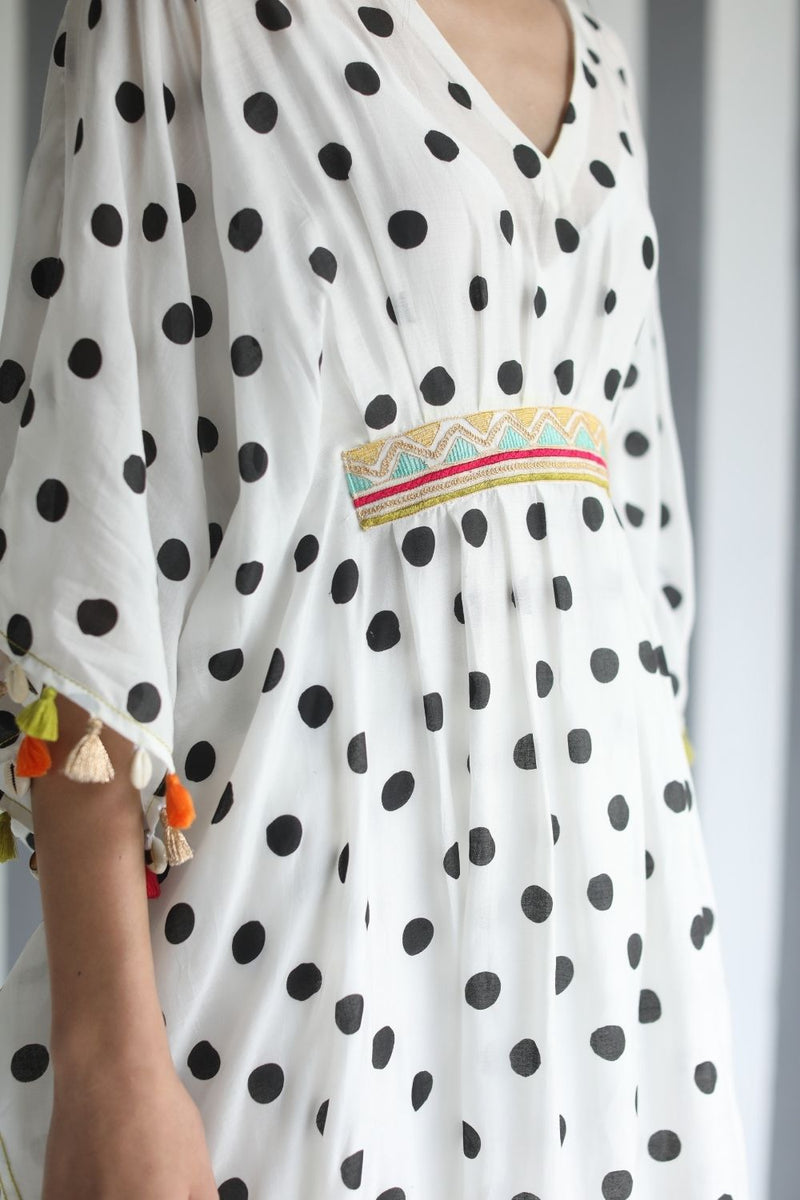 LOVE TO DOT BACK BOW TIE KAFTAN SET Kurta Sets by Rajiramniq for women in Singapore