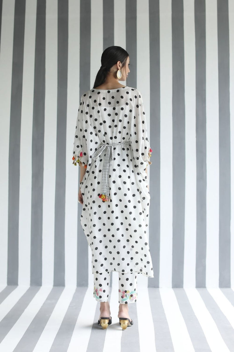 LOVE TO DOT BACK BOW TIE KAFTAN SET Kurta Sets by Rajiramniq for women in Singapore