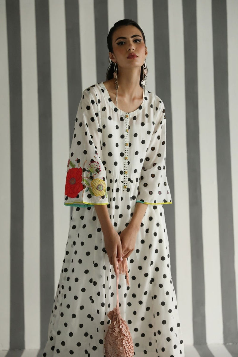 LOVE TO DOT FRONT PUCKERING KURTA SET Kurta Sets by Rajiramniq for women in Singapore