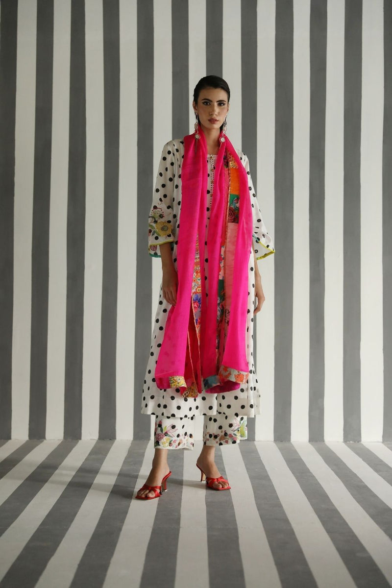 LOVE TO DOT FRONT PUCKERING KURTA SET Kurta Sets by Rajiramniq for women in Singapore