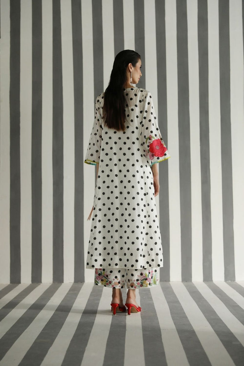 LOVE TO DOT FRONT PUCKERING KURTA SET Kurta Sets by Rajiramniq for women in Singapore