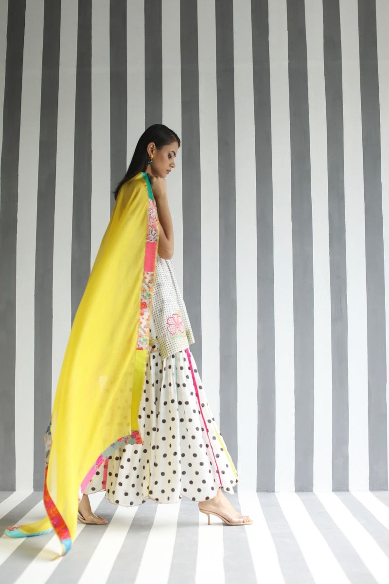 LOVE TO DOT LINE GHARARA SET Kurta Sets by Rajiramniq for women in Singapore