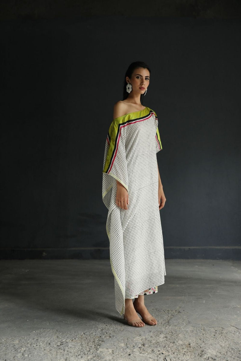 LOVE TO DOT OFF - SHOULDER KAFTAN SET Kurta Sets by Rajiramniq for women in Singapore