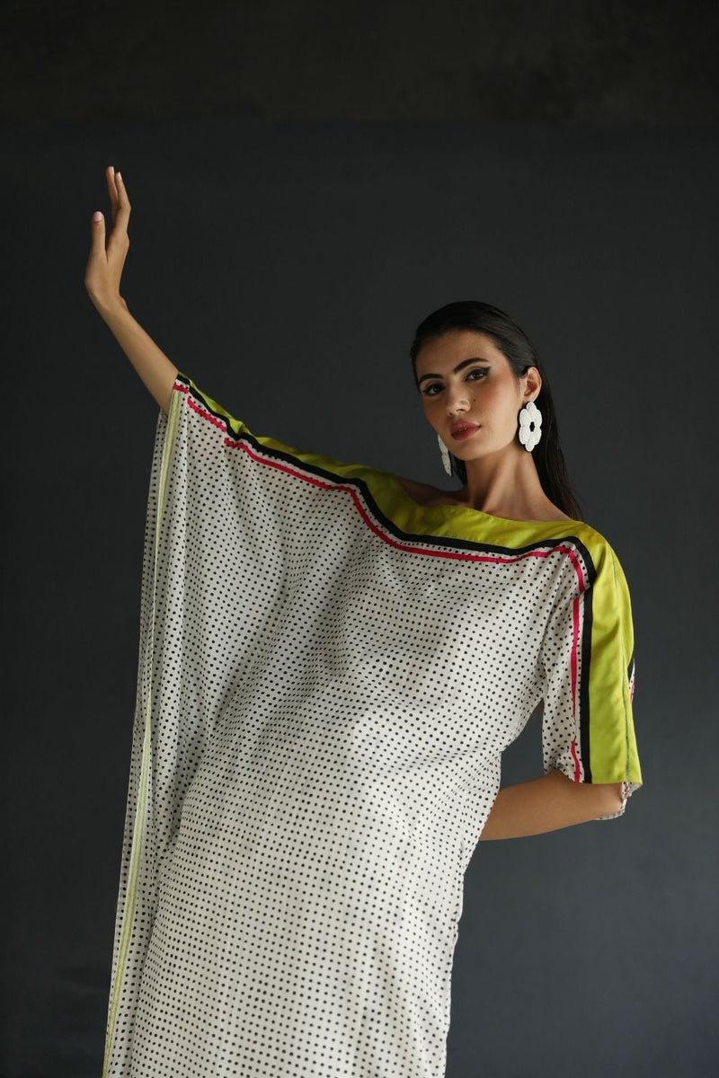 LOVE TO DOT OFF - SHOULDER KAFTAN SET Kurta Sets by Rajiramniq for women in Singapore