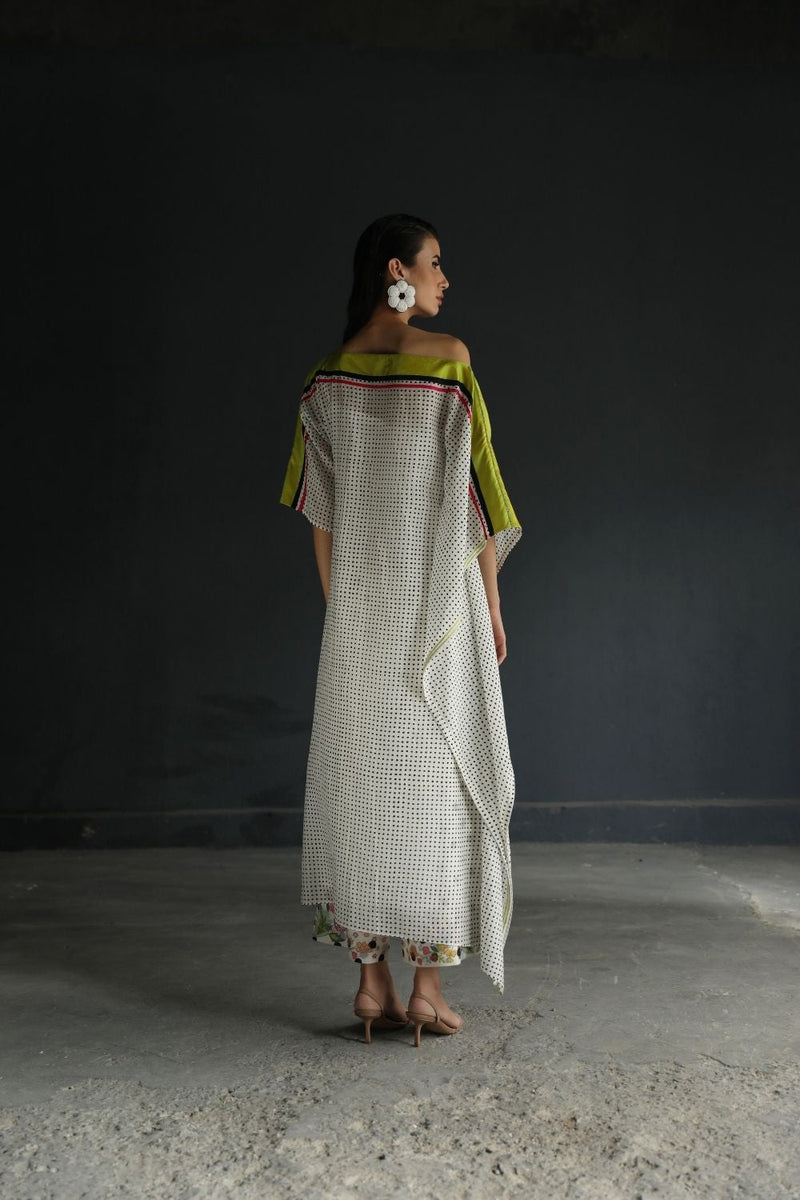 LOVE TO DOT OFF - SHOULDER KAFTAN SET Kurta Sets by Rajiramniq for women in Singapore