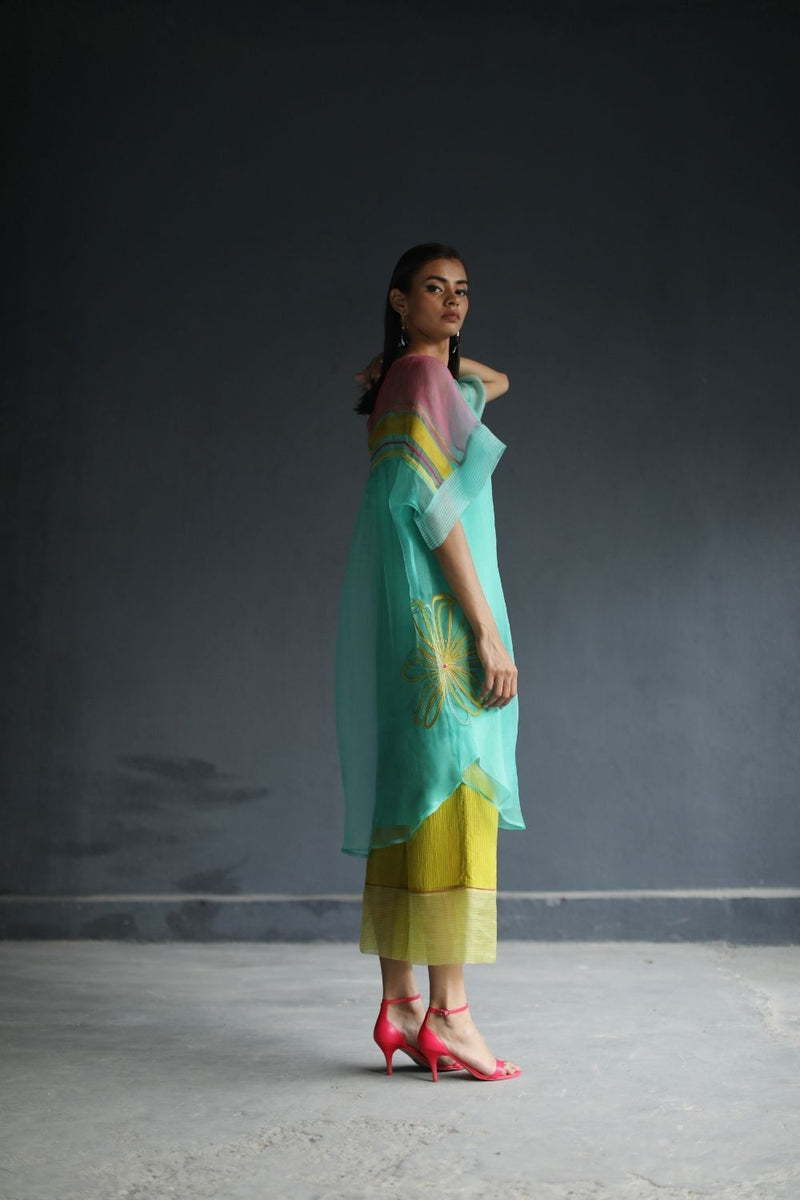 LOVE TO DOT ORGANZA FLOWER SHIRT SET Kurta Sets by Rajiramniq for women in Singapore