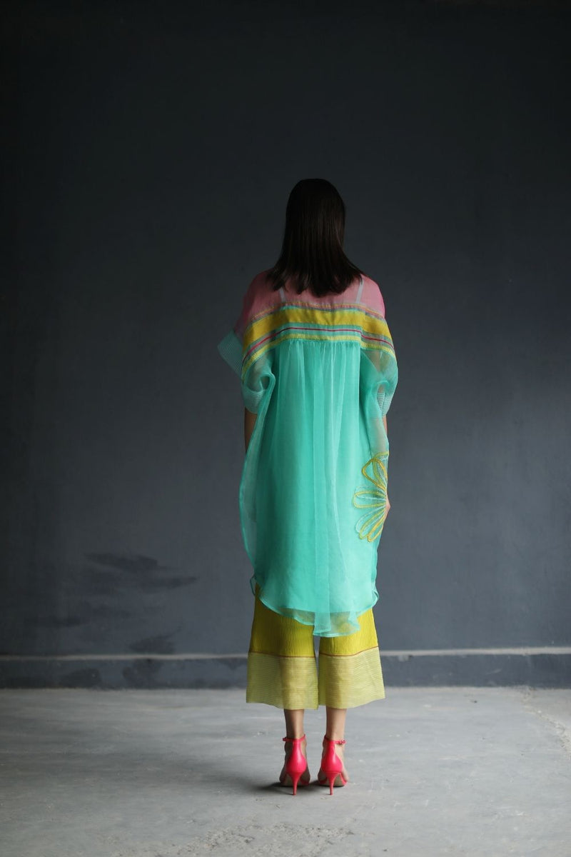 LOVE TO DOT ORGANZA FLOWER SHIRT SET Kurta Sets by Rajiramniq for women in Singapore