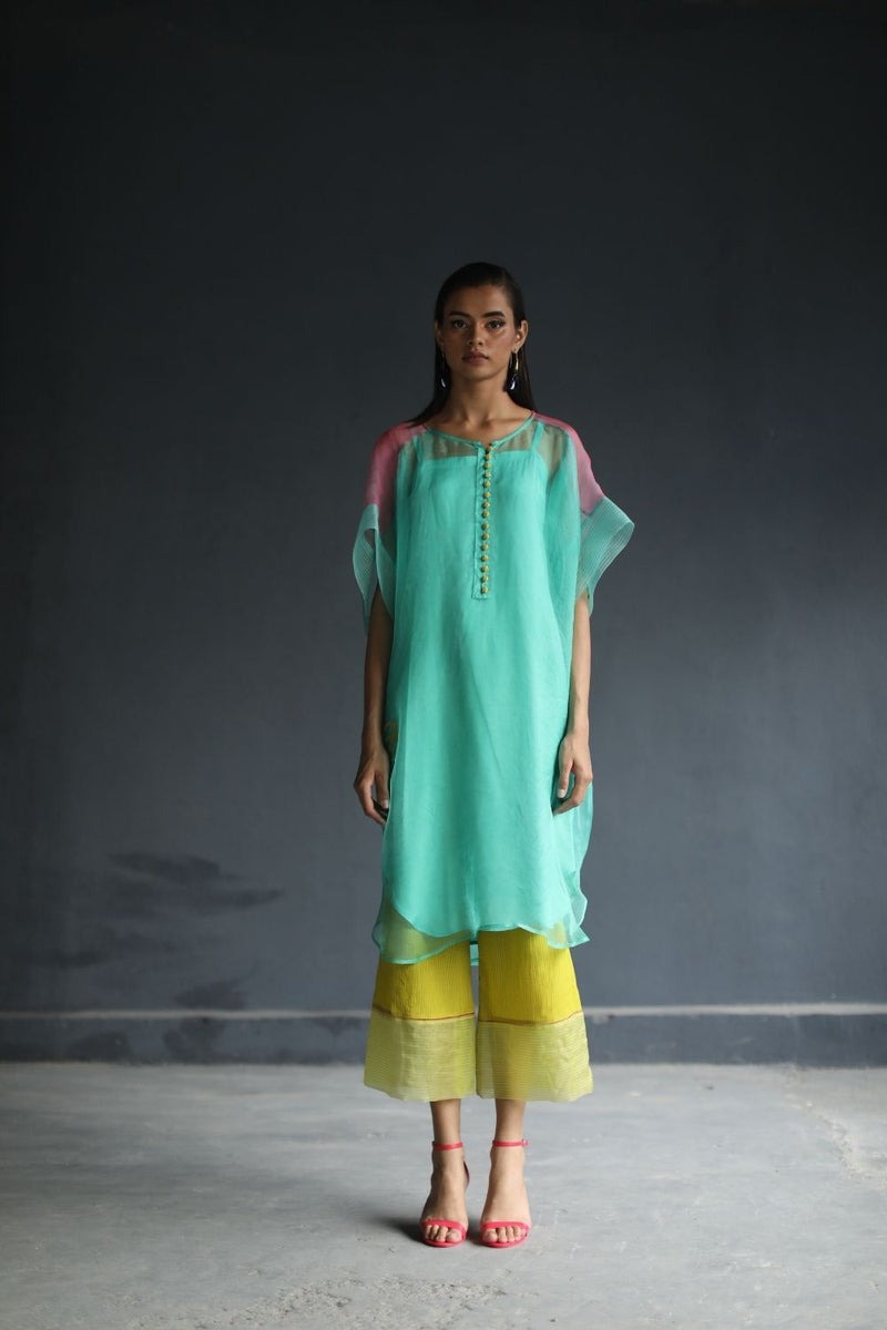 LOVE TO DOT ORGANZA FLOWER SHIRT SET Kurta Sets by Rajiramniq for women in Singapore