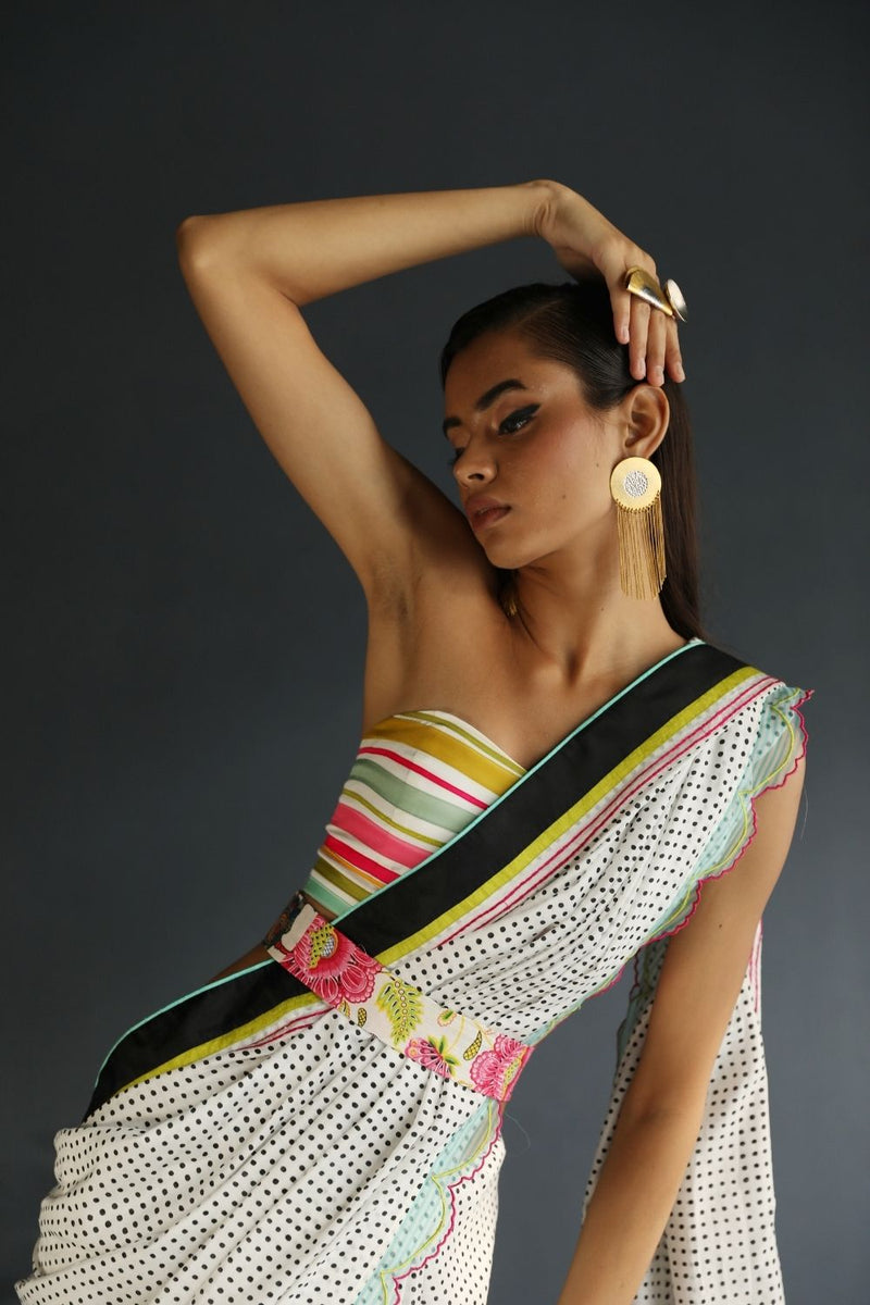 LOVE TO DOT POLKA SARI Sarees by Rajiramniq for women in Singapore