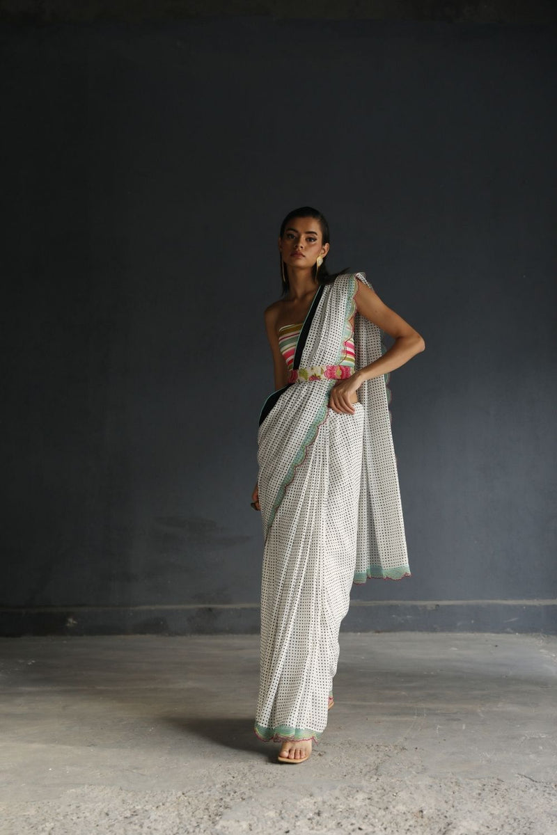 LOVE TO DOT POLKA SARI Sarees by Rajiramniq for women in Singapore