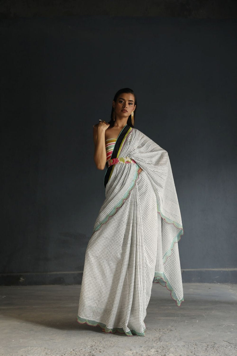 LOVE TO DOT POLKA SARI Sarees by Rajiramniq for women in Singapore
