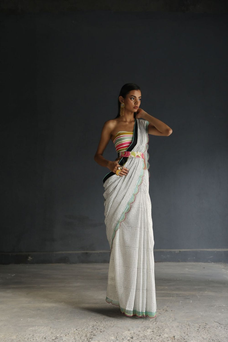 LOVE TO DOT POLKA SARI Sarees by Rajiramniq for women in Singapore
