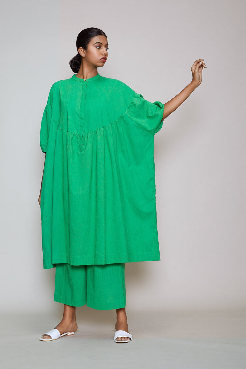 MATI ACRA TUNIC SET - GREEN Co-ord Set by Mati in green color for women in Singapore