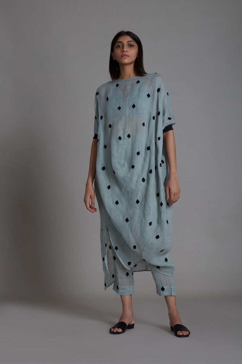 MATI CALL SET-BLUE linen Co-ord Set by Mati for women in Singapore