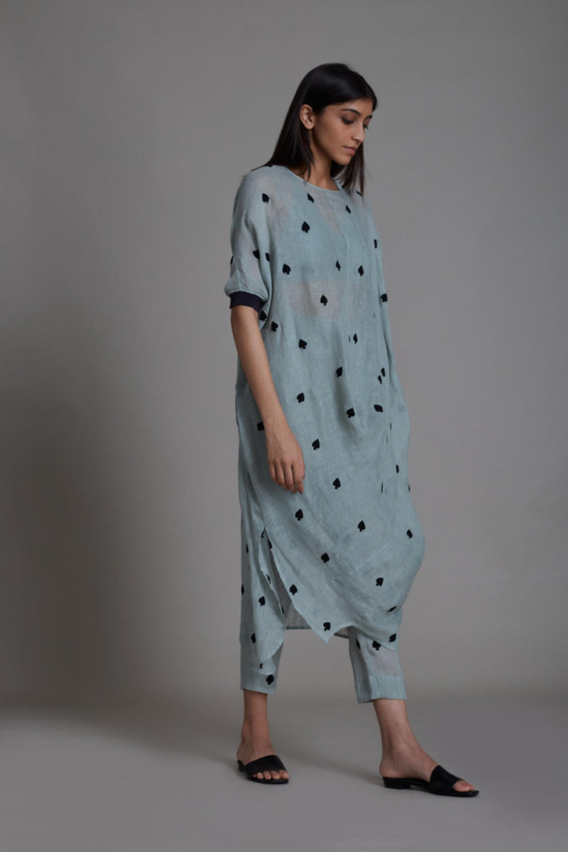 MATI CALL SET-BLUE linen Co-ord Set by Mati for women in Singapore