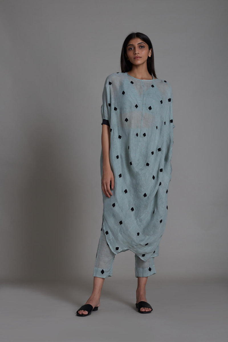 MATI CALL TUNIC-BLUE linen Top & Tunics by Mati for women in Singapore