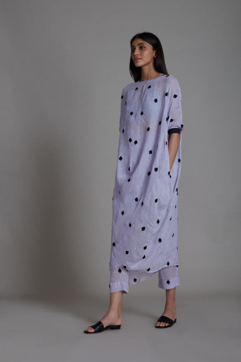 MATI CALL TUNIC-LAVENDER linen Top & Tunics by Mati for women in Singapore