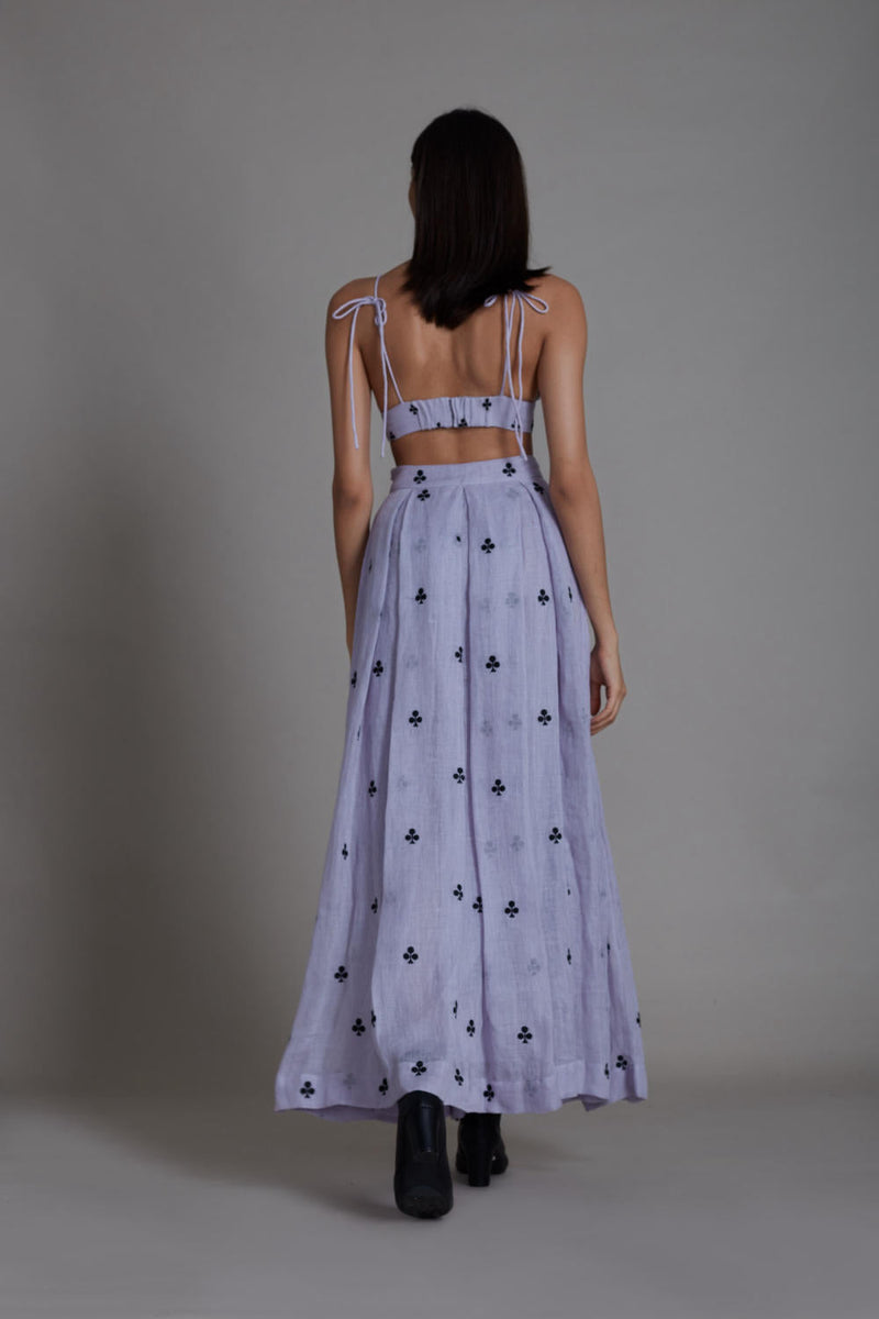 MATI CLUB LEHENGA-LAVENDER linen Skirts by Mati for women in Singapore