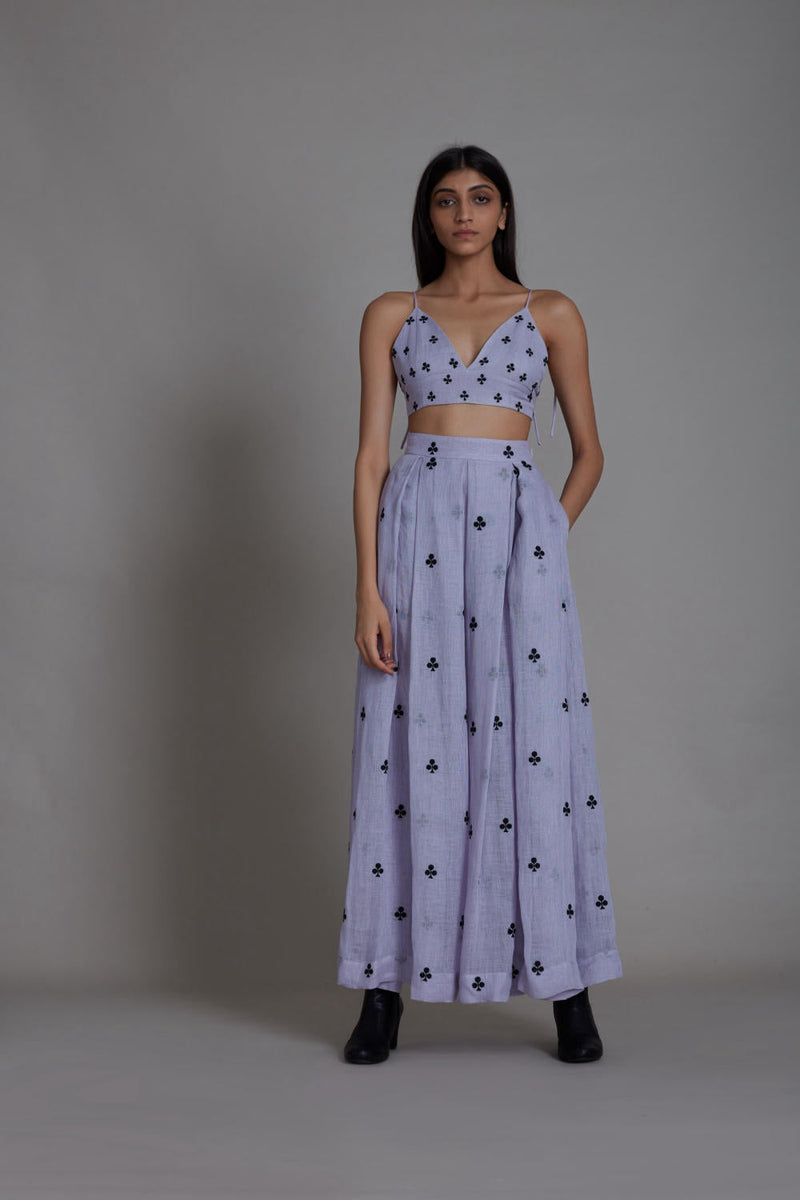 MATI CLUB LEHENGA SET-LAVENDER linen by Mati for women in Singapore